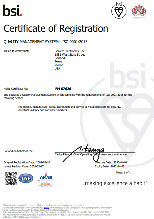 Стандарт качества Garrett сертификация ISO 9001